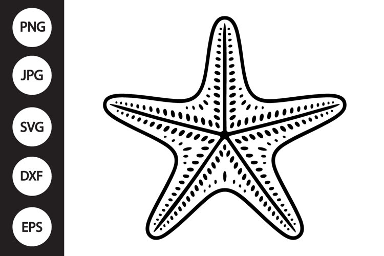 Starfish Outline SVG, Coloring Page example image 1