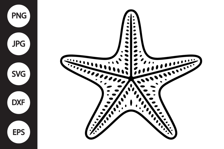 Starfish Outline SVG, Coloring Page