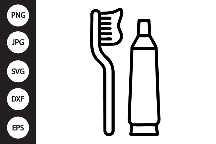 Toothbrush with Toothpaste SVG