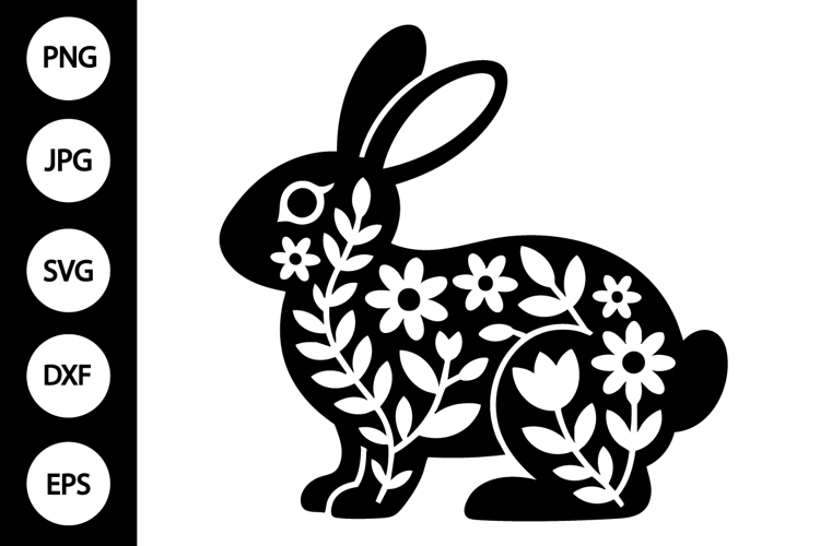 Floral Rabbit SVG