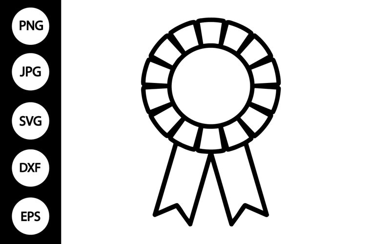 Award Ribbon Outline SVG, Coloring Page
