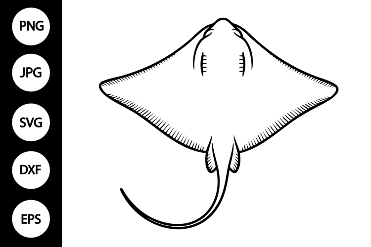 Stingray Outline SVG, Coloring Page