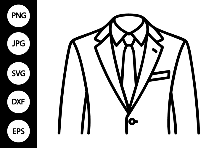 Suit Outline SVG, Coloring Page