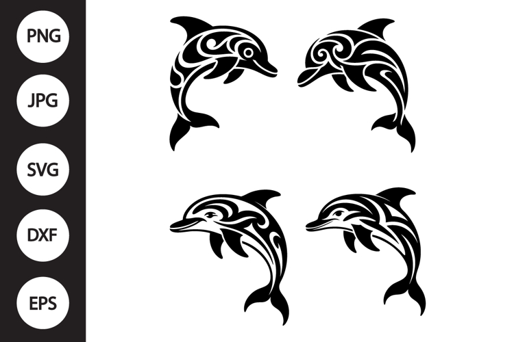 Tribal Dolphin SVG, Tribal Dolphin Clipart
