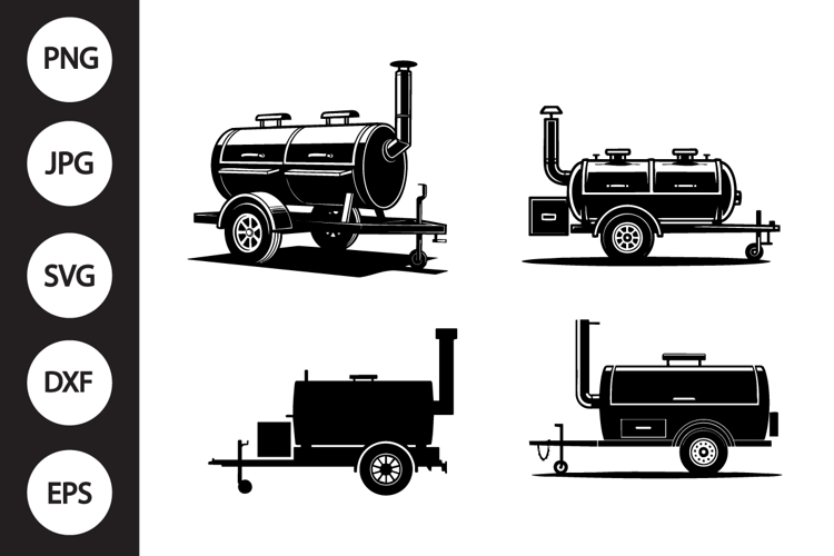 Bbq Smoker Trailer SVG, Bbq Smoker Trailer Clipart example image 1