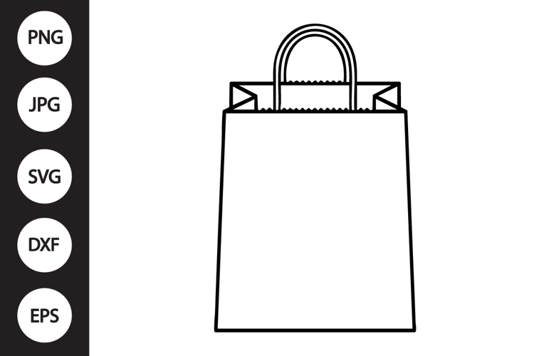 Paper Bag Outline SVG, Coloring Page