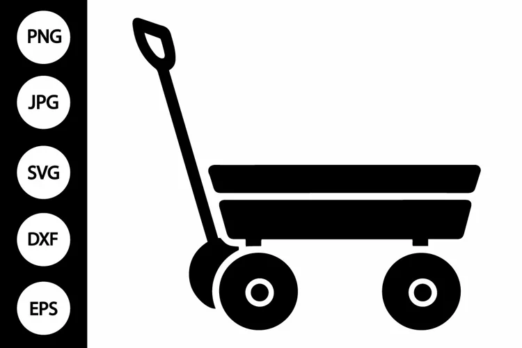 Silhouette Kid Wagon SVG