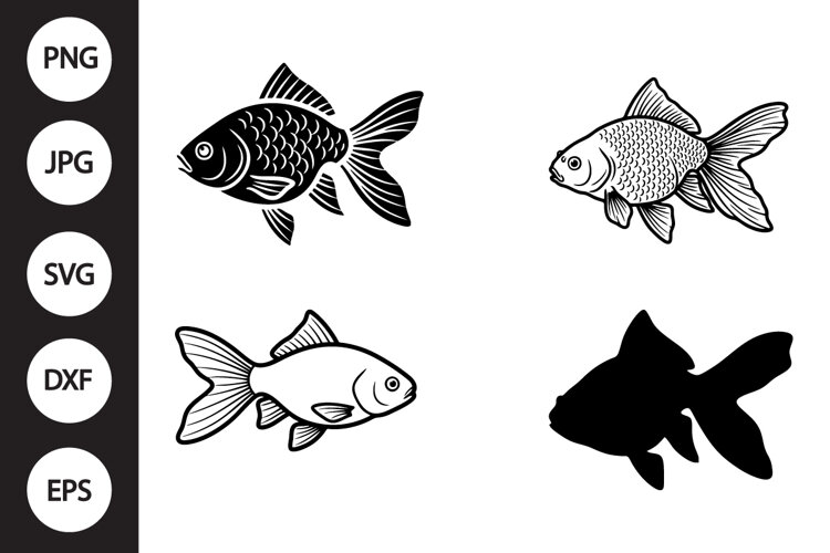 Gold Fish SVG, Gold Fish Clipart example image 1
