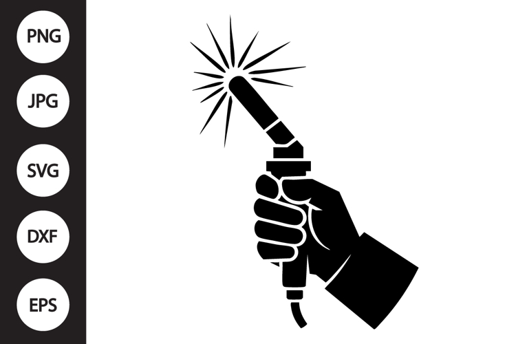 Welding Torch Hand Silhouette SVG