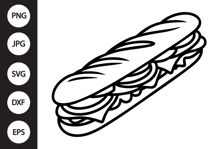 Baguette Sandwich SVG