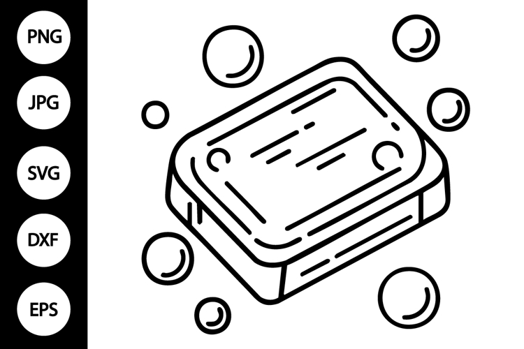 Outline Soap Bar Bubbles SVG