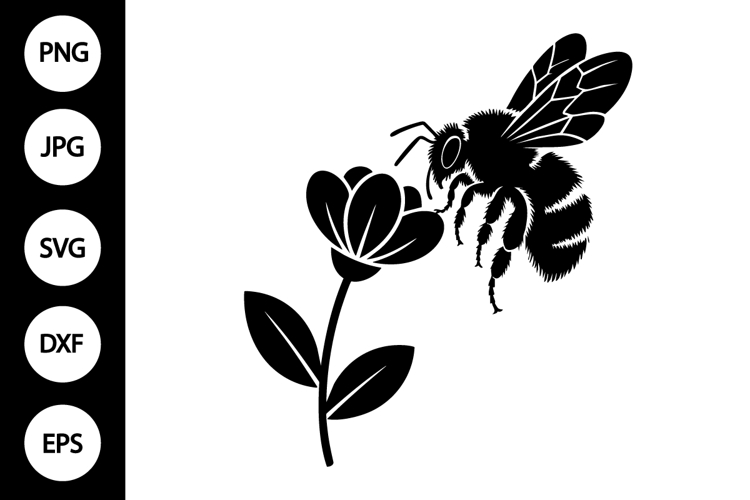 Flower With Bee Clipart Image 4
