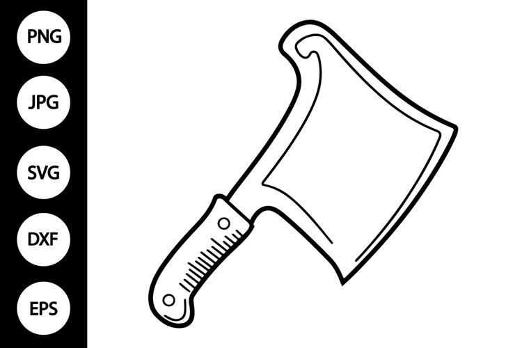 Outline Meat Cleaver SVG, Coloring Page example image 1