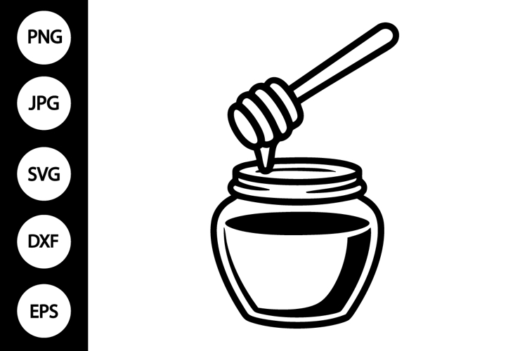 Dripping Honey Jar Outline SVG, Coloring Page