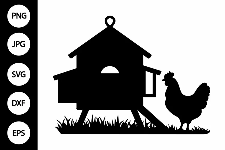 Silhouette Chicken Coop SVG