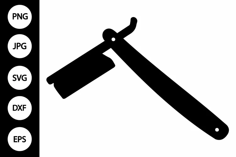 Silhouette Straight Razor SVG