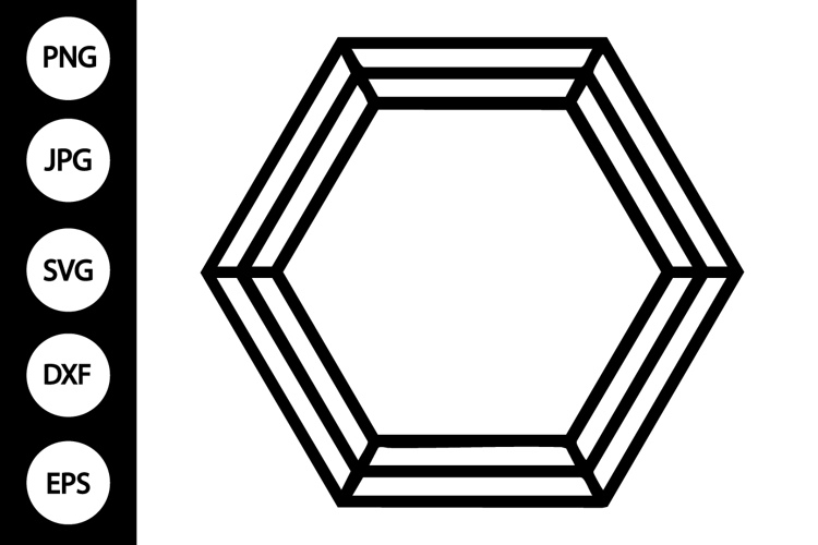 Hexagon Double Frame SVG