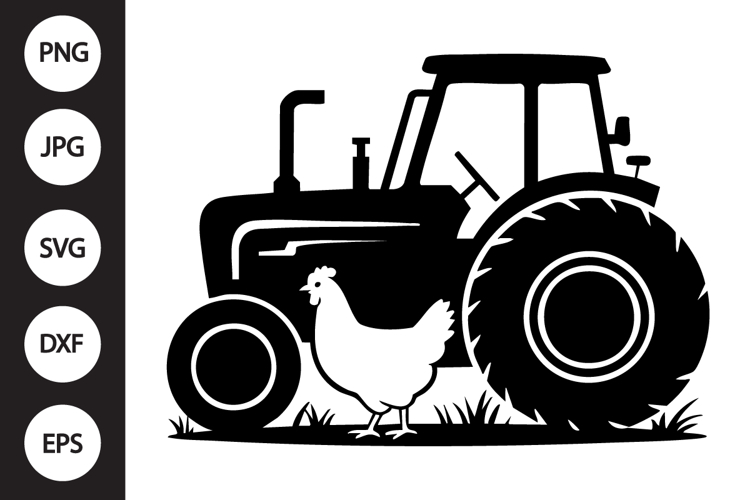 Chicken with Tractor SVG