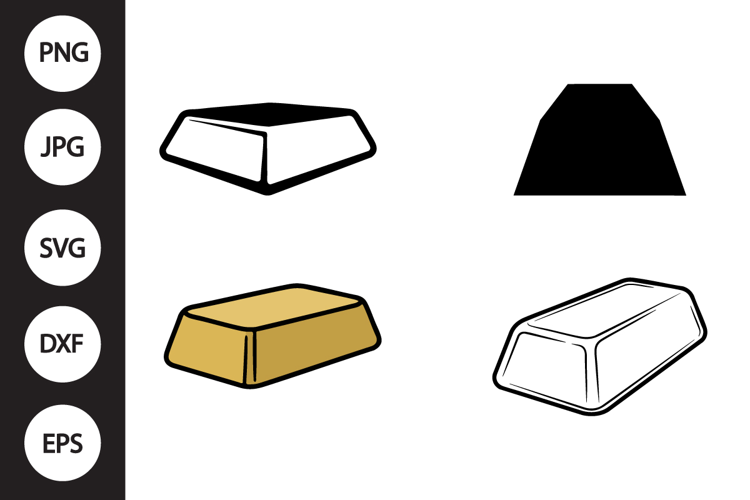Gold Bar SVG, Gold Bar Clipart