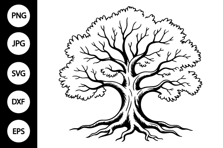  Tree With Roots Silhouette Image 2