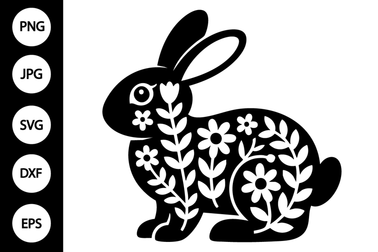 Floral Rabbit SVG
