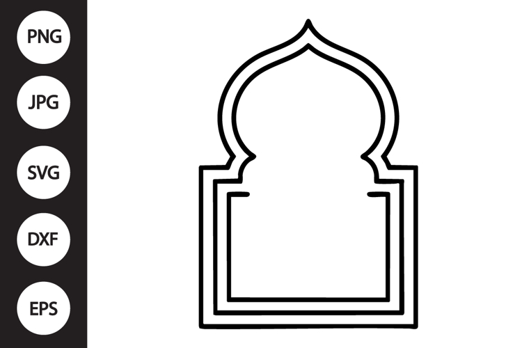 Arabic Window Outline SVG, Coloring Page