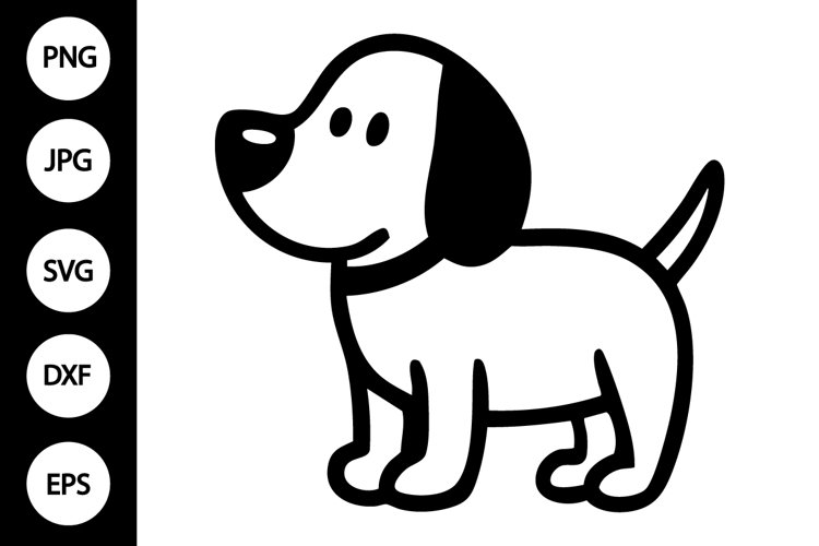 Outline Doodle Dog SVG, Coloring Page