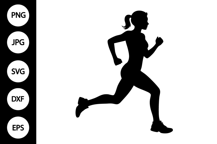 Female Running Silhouette SVG