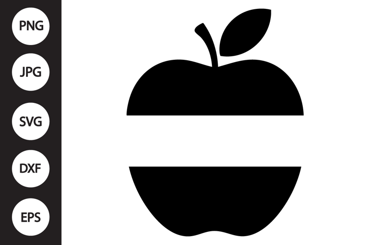 Split Apple Monogram SVG example image 1
