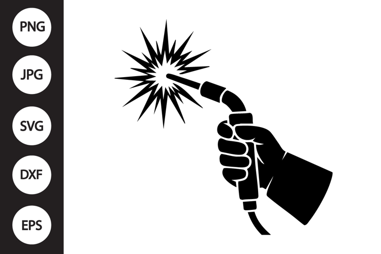 Welding Torch Hand Silhouette SVG