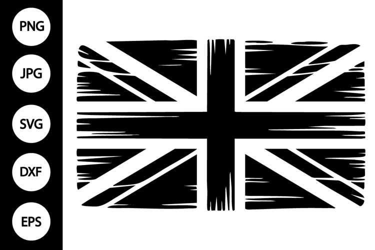 Distressed UK Flag Silhouette SVG