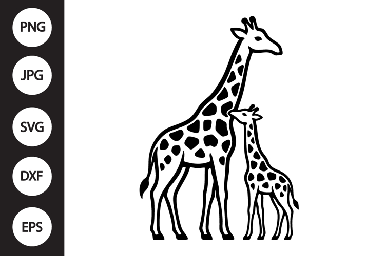 Giraffe Mama and Baby SVG