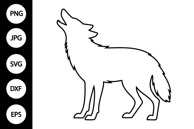 Coyote Outline SVG, Coloring Page