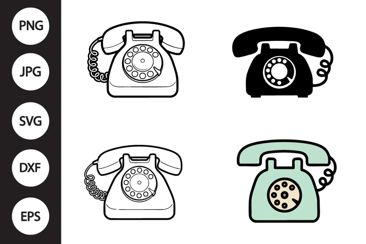 Retro Phone SVG, Retro Phone Clipart