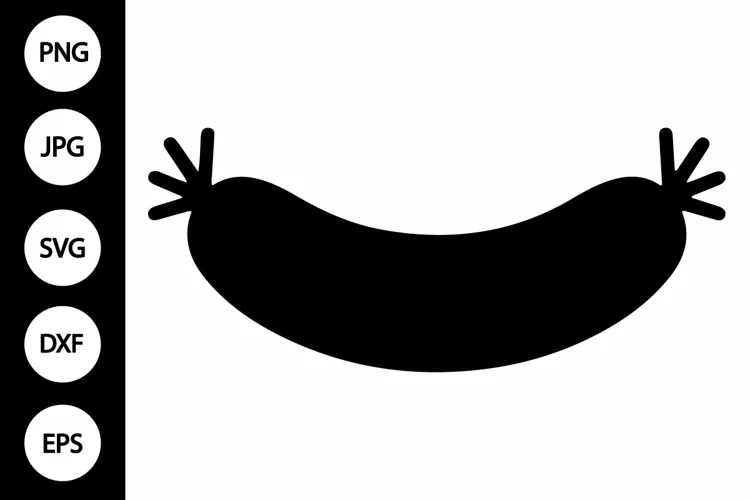 Silhouette Sausage SVG