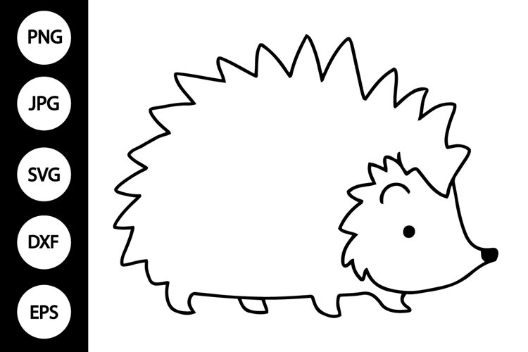 Outline Hedgehog SVG, Coloring Page example image 1