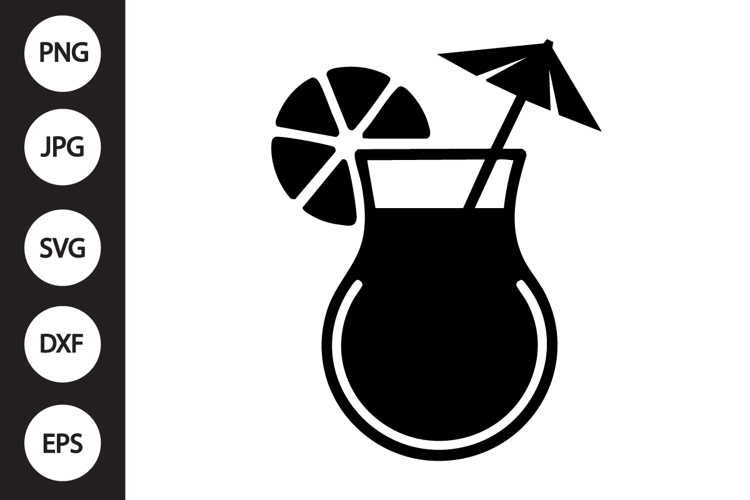 Tropical Cocktail Glass SVG example image 1