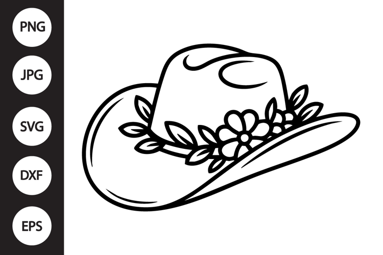 Cowboy Hat Flowers SVG