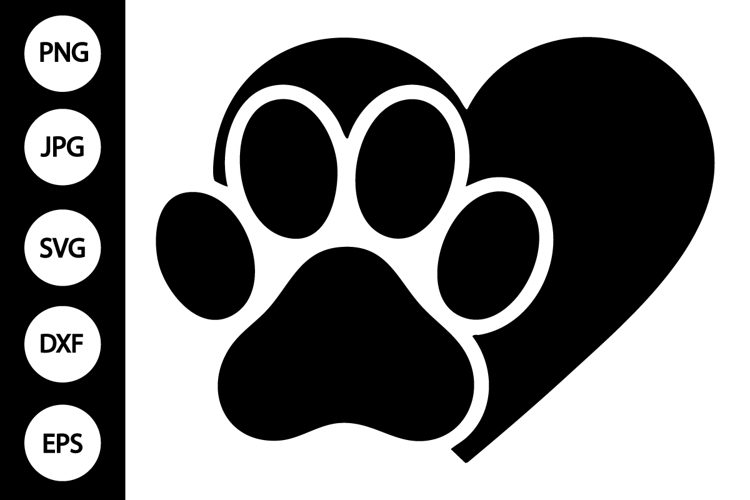 Heart paw print svg Image 8