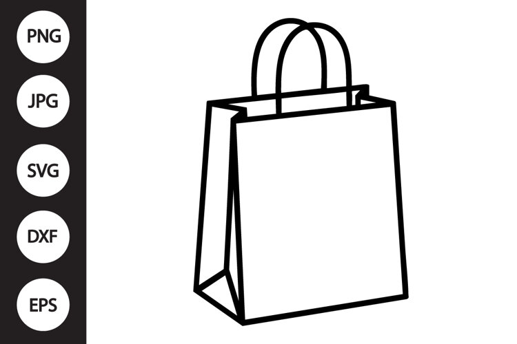 Paper Bag Outline SVG, Coloring Page example image 1