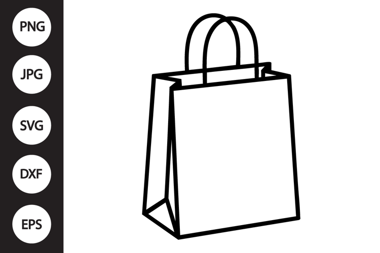 Paper Bag Outline SVG, Coloring Page