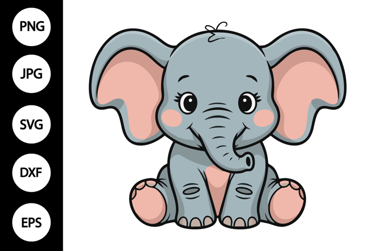 Baby Elephant SVG
