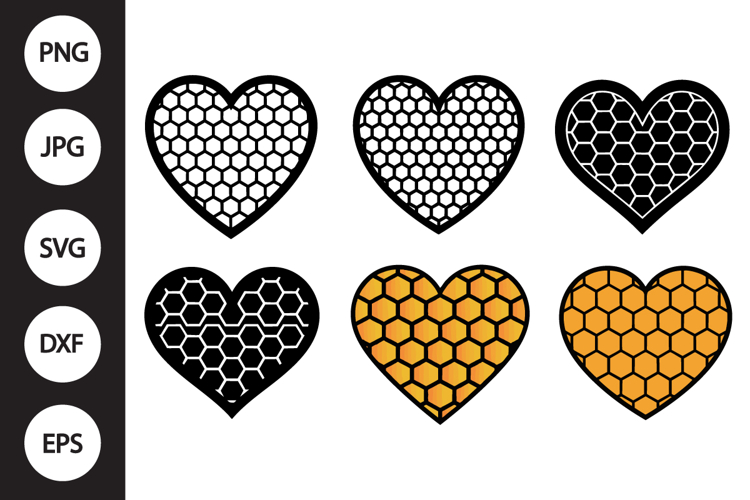 Honeycomb Heart SVG, Honeycomb Heart Clipart