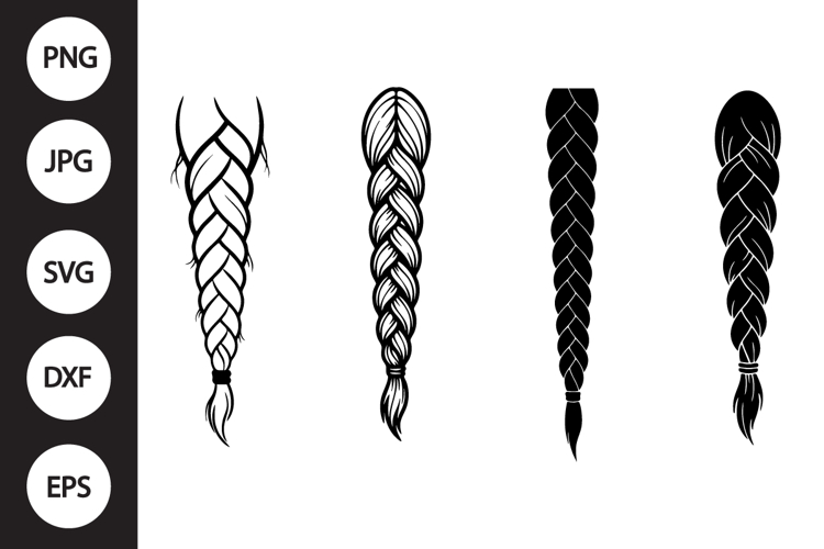 Hair Braided SVG, Hair Braided Clipart