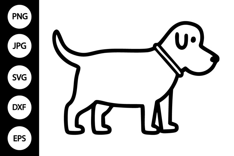 Dog Black And White Clipart Image 6