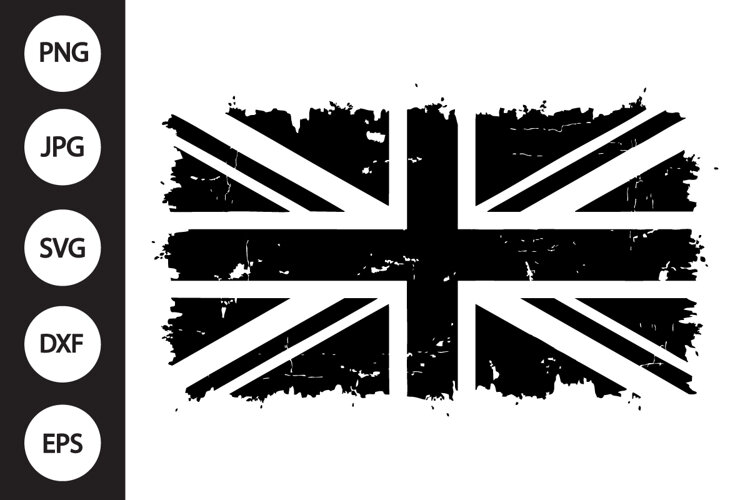 Distressed UK Flag SVG example image 1
