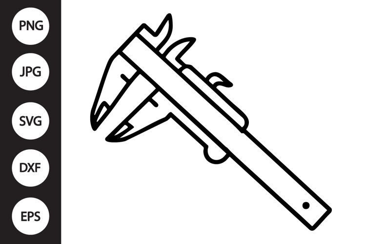 Caliper Outline SVG, Coloring Page example image 1