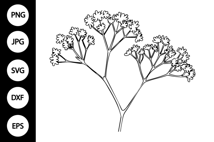 Flower Clipart Black And White Image 10