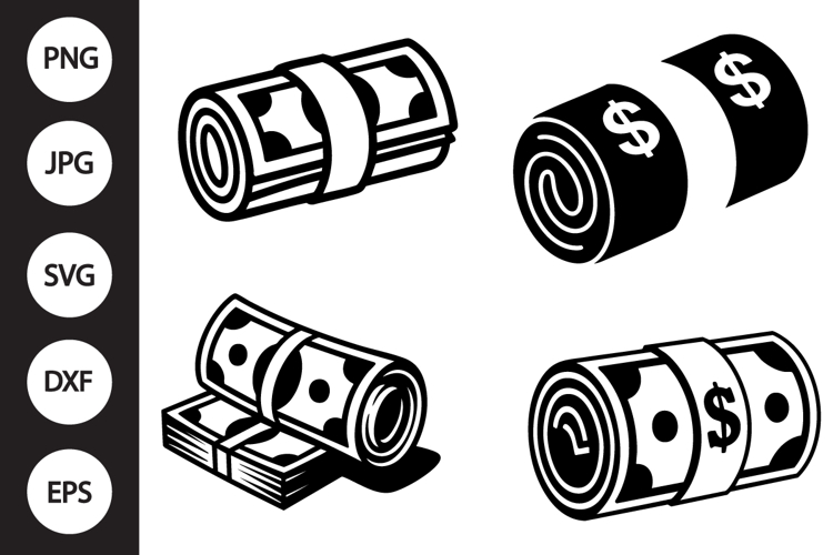 Money Roll SVG, Money Roll Clipart example image 1