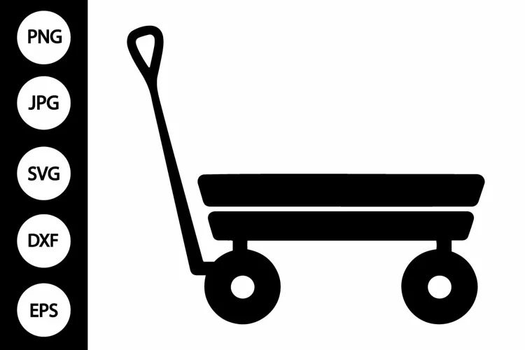 Silhouette Kid Wagon SVG